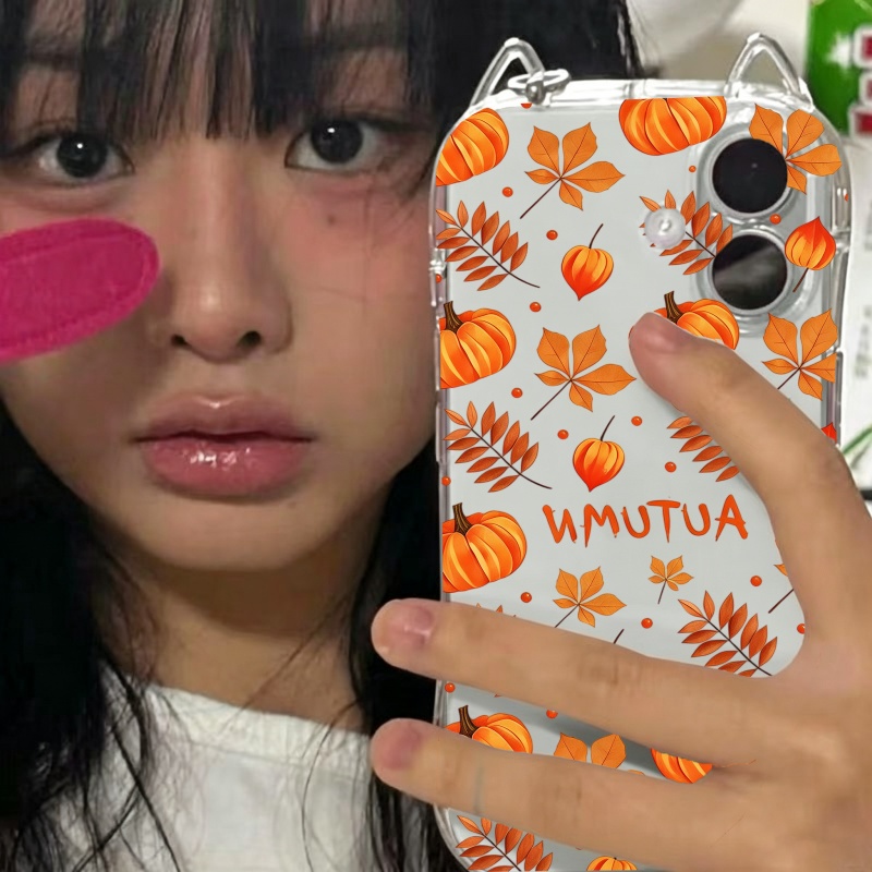 Apple Iphone 16 - Casing Ponsel Motif Daun Gugur dan
