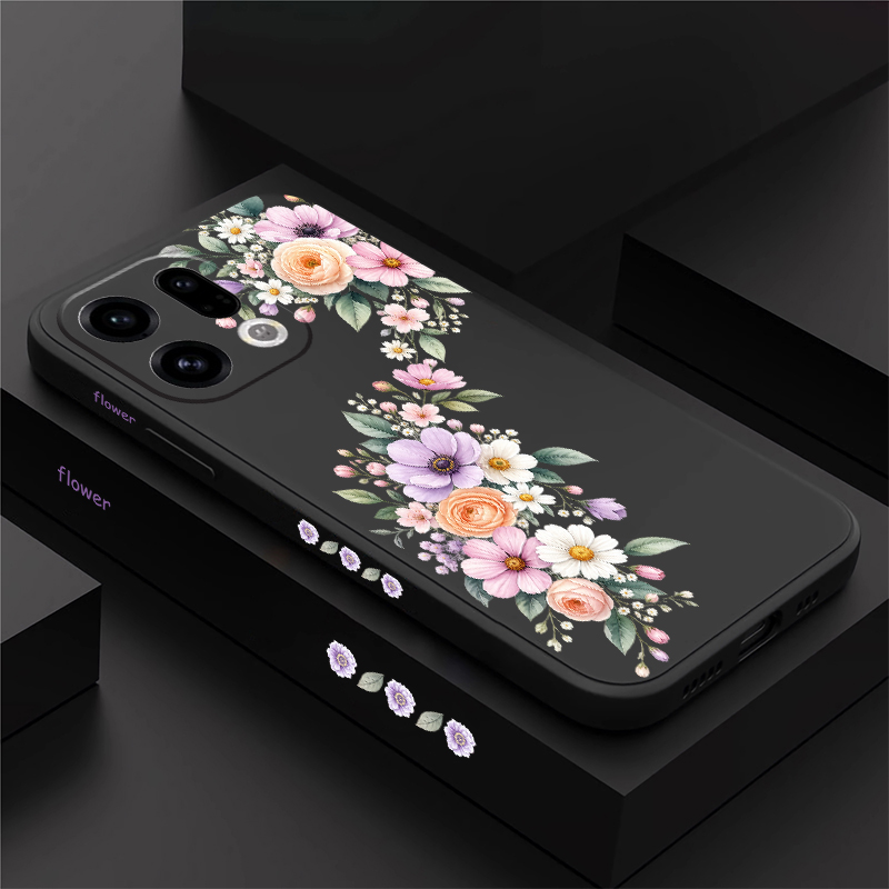 Oppo Reno 12 - Casing Ponsel Motif Bunga Kecil Warna